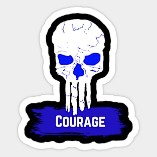 Skull, Courage Sticker